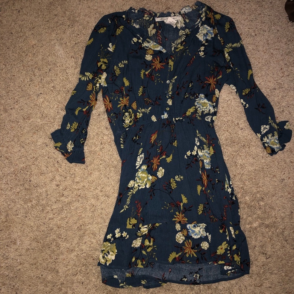 Mid length teal boho dress